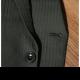 VD148 Vest đen sọc nhuyễn 1 nút (bộ) #1
